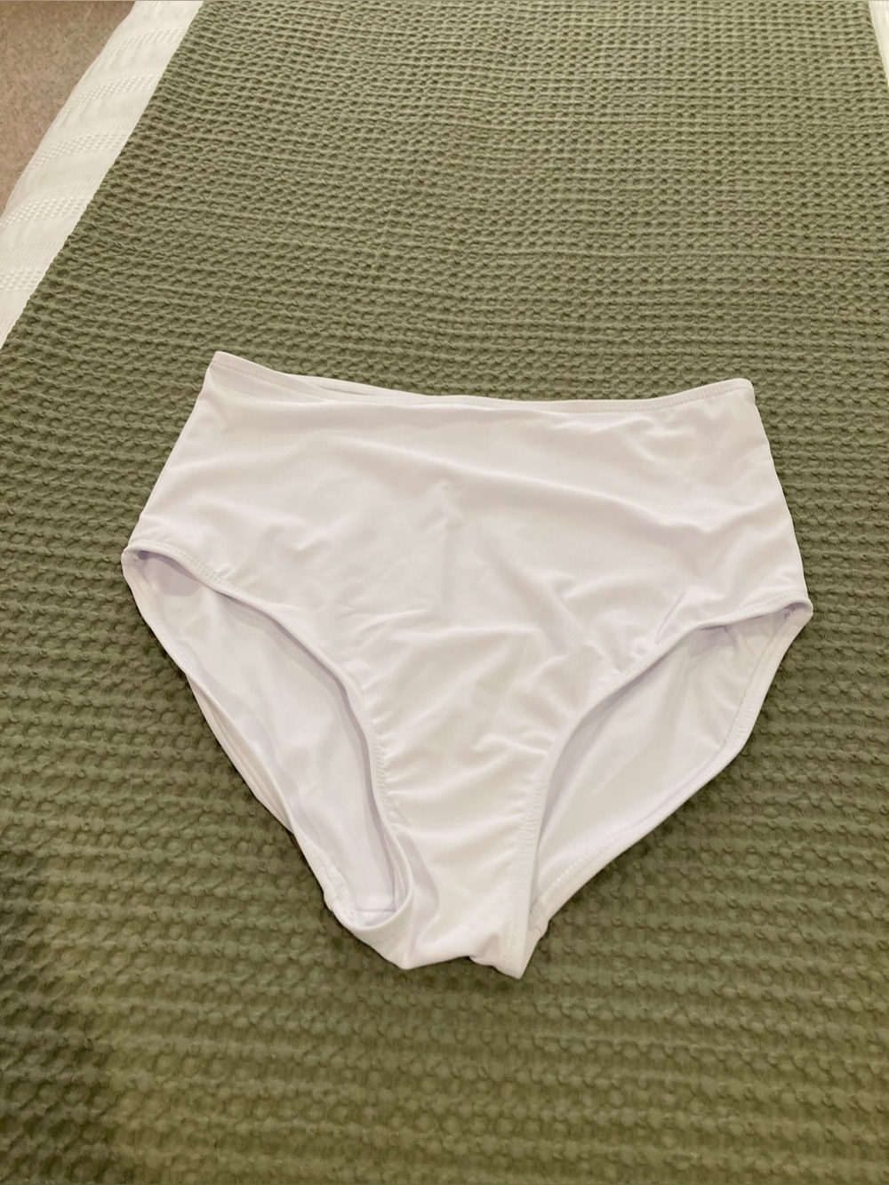 Women SHEIN white high-waisted full coverage swim swimsuit bikini bottom s